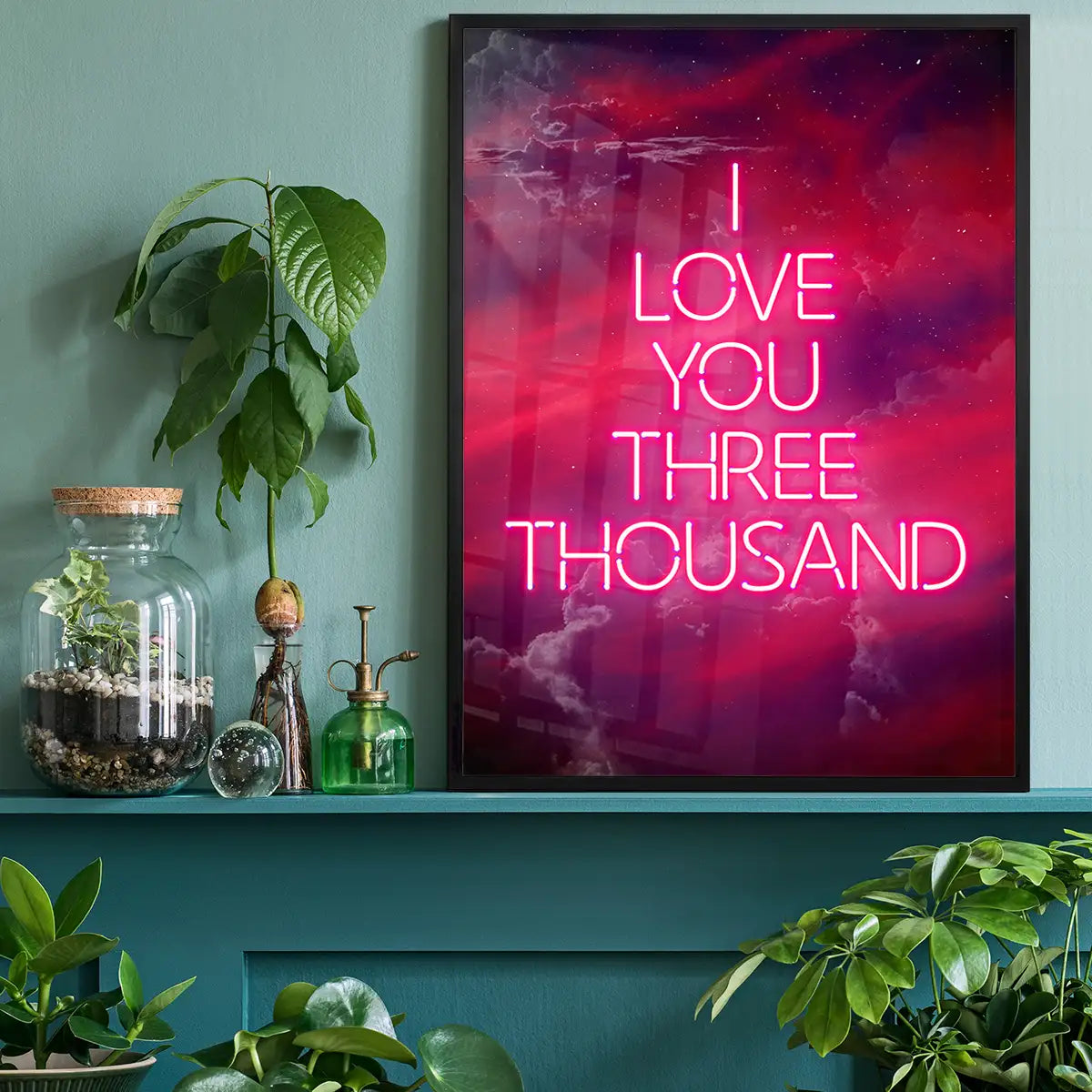 I Love You 3000 Quote Neon Print