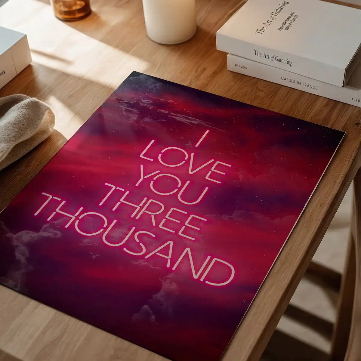 I Love You 3000 Quote Neon Print