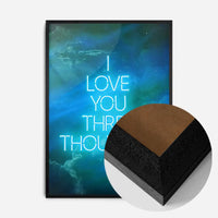 I Love You 3000 Quote Neon Blue Print