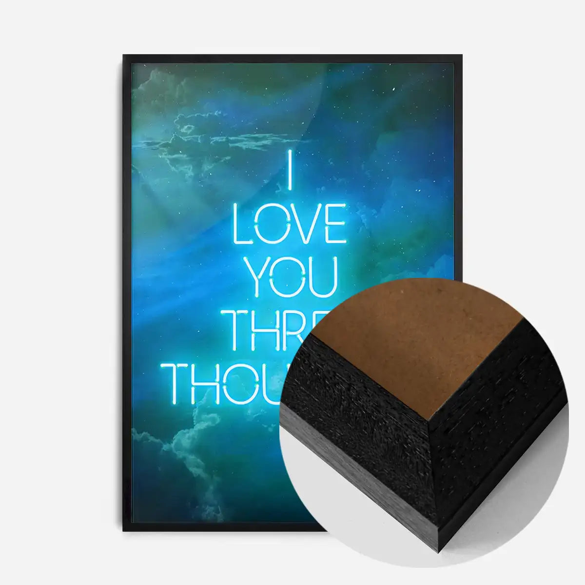 I Love You 3000 Quote Neon Blue Print