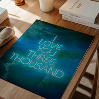 I Love You 3000 Quote Neon Blue Print