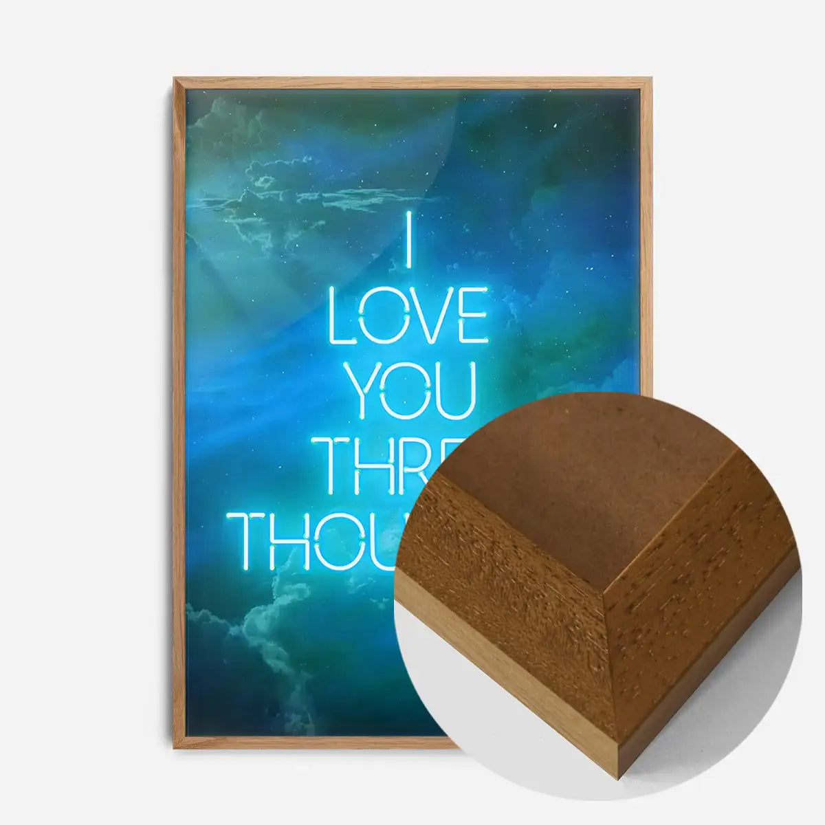 I Love You 3000 Quote Neon Blue Print