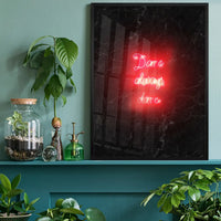 Dare Always Dare Neon Handwriting Print