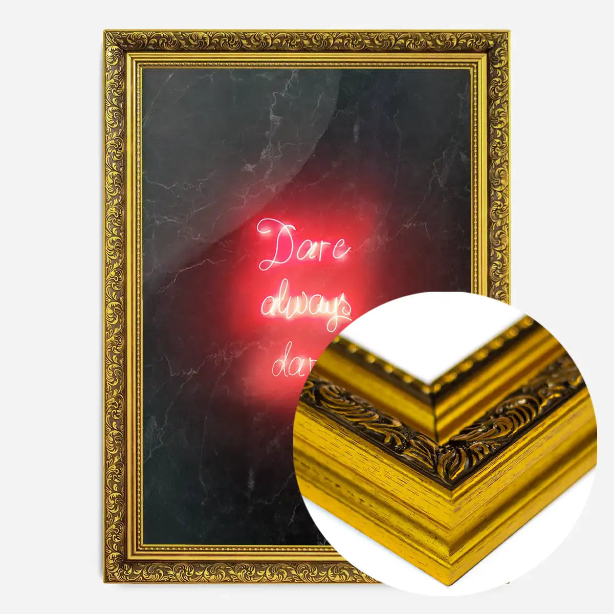 Dare Always Dare Neon Handwriting Print