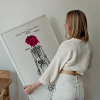 Skeleton Rose Print White