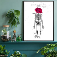Skeleton Rose Print White