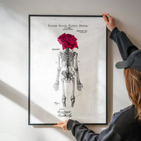 Skeleton Rose Print White
