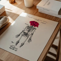 Skeleton Rose Print White