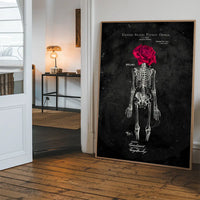 Skeleton Rose Print Black