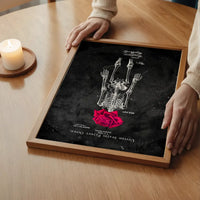 Skeleton Rose Print Black