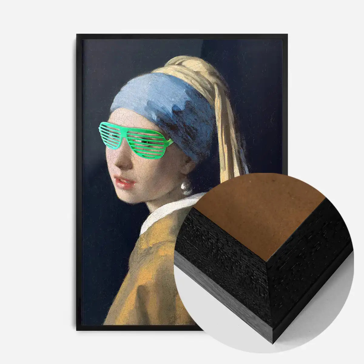Girl With Green Shutter Shades Print