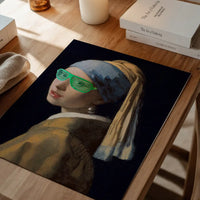 Girl With Green Shutter Shades Print