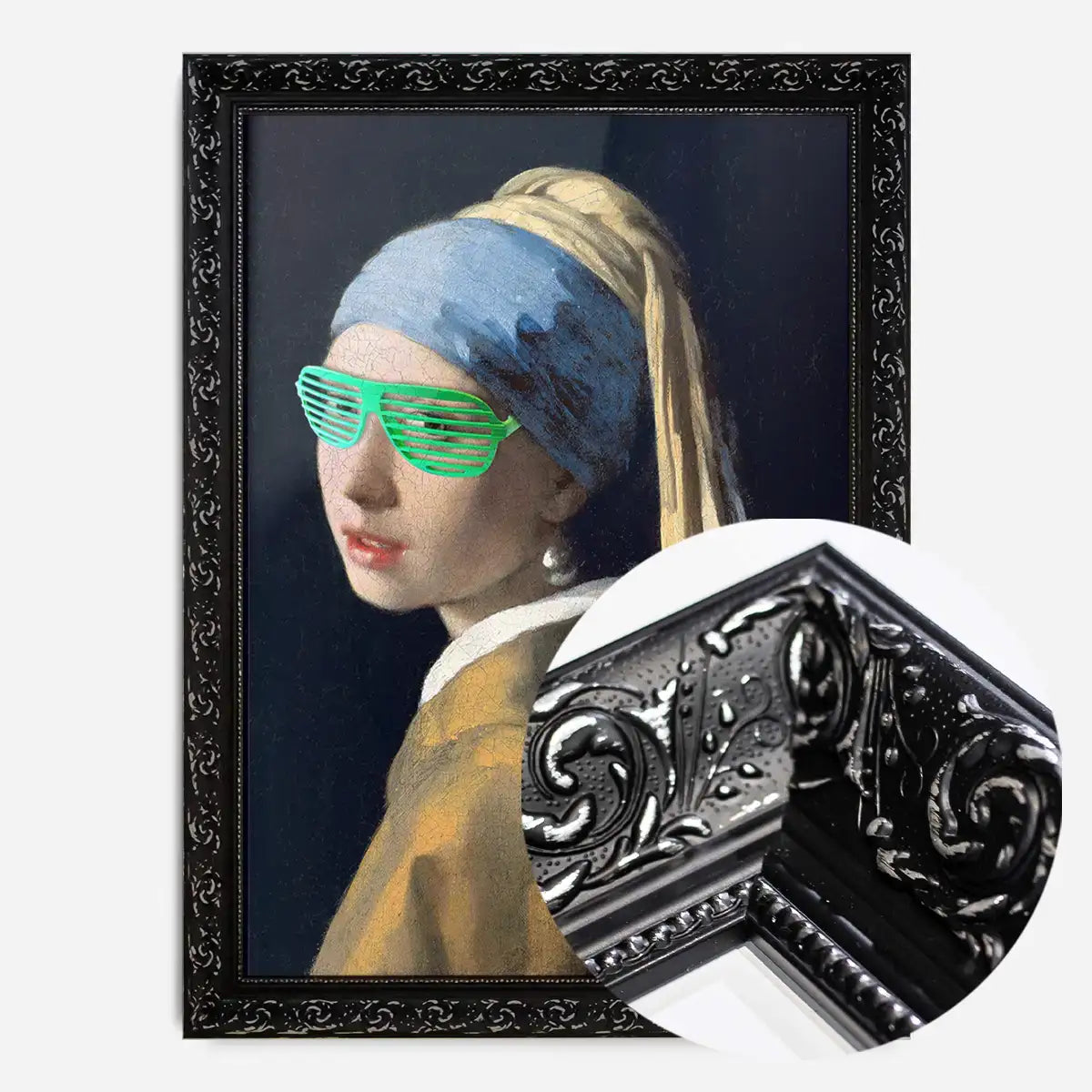 Girl With Green Shutter Shades Print
