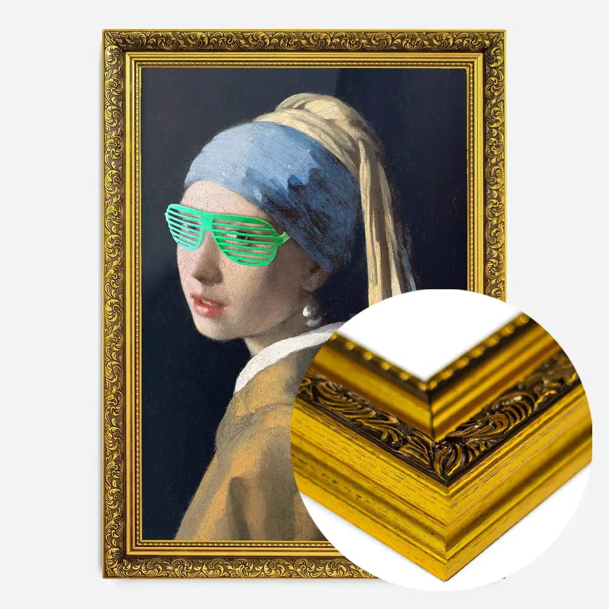 Girl With Green Shutter Shades Print