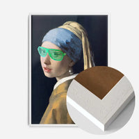 Girl With Green Shutter Shades Print