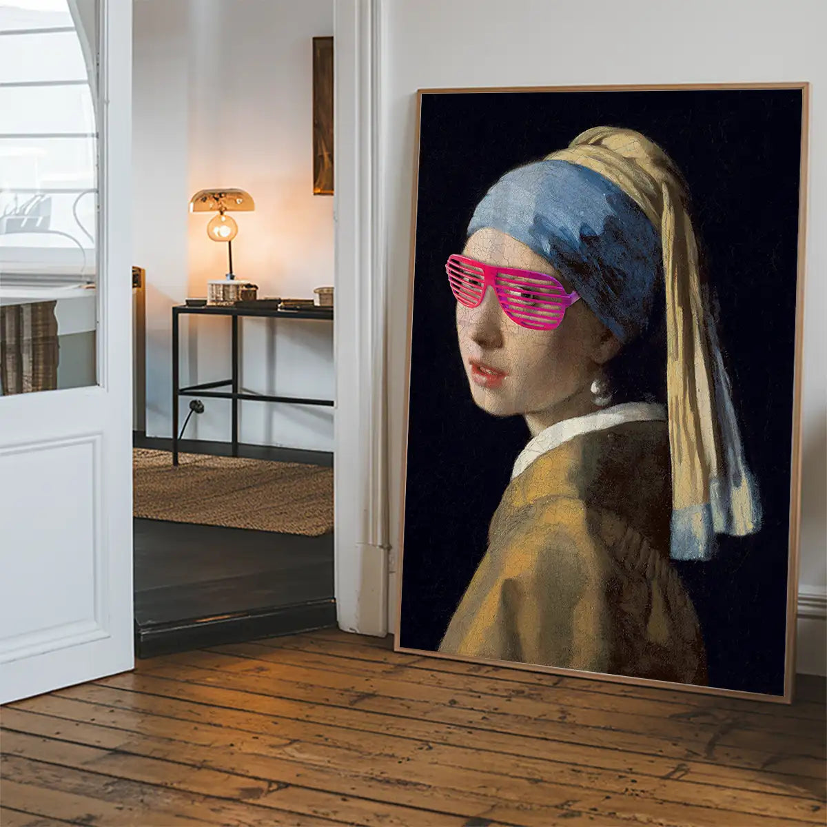 Girl With Pink Shutter Shades Print