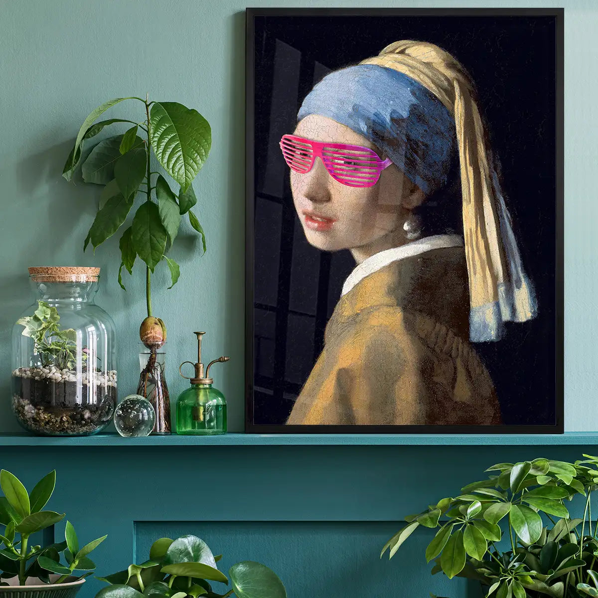 Girl With Pink Shutter Shades Print