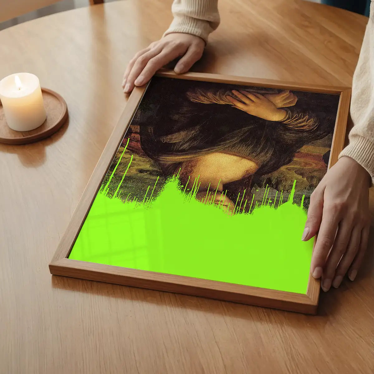 Drippy Mona Lisa Graffiti Print