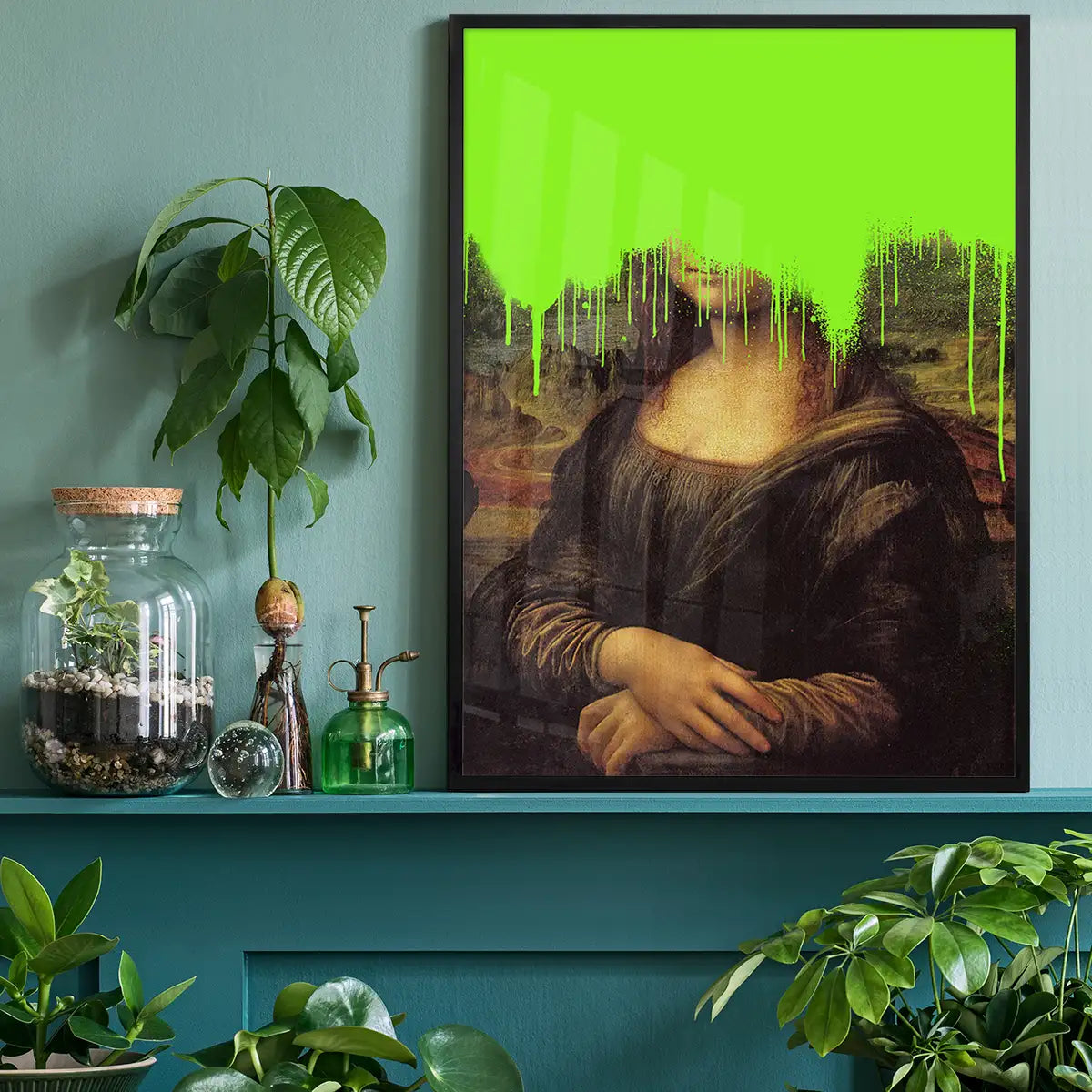 Drippy Mona Lisa Graffiti Print