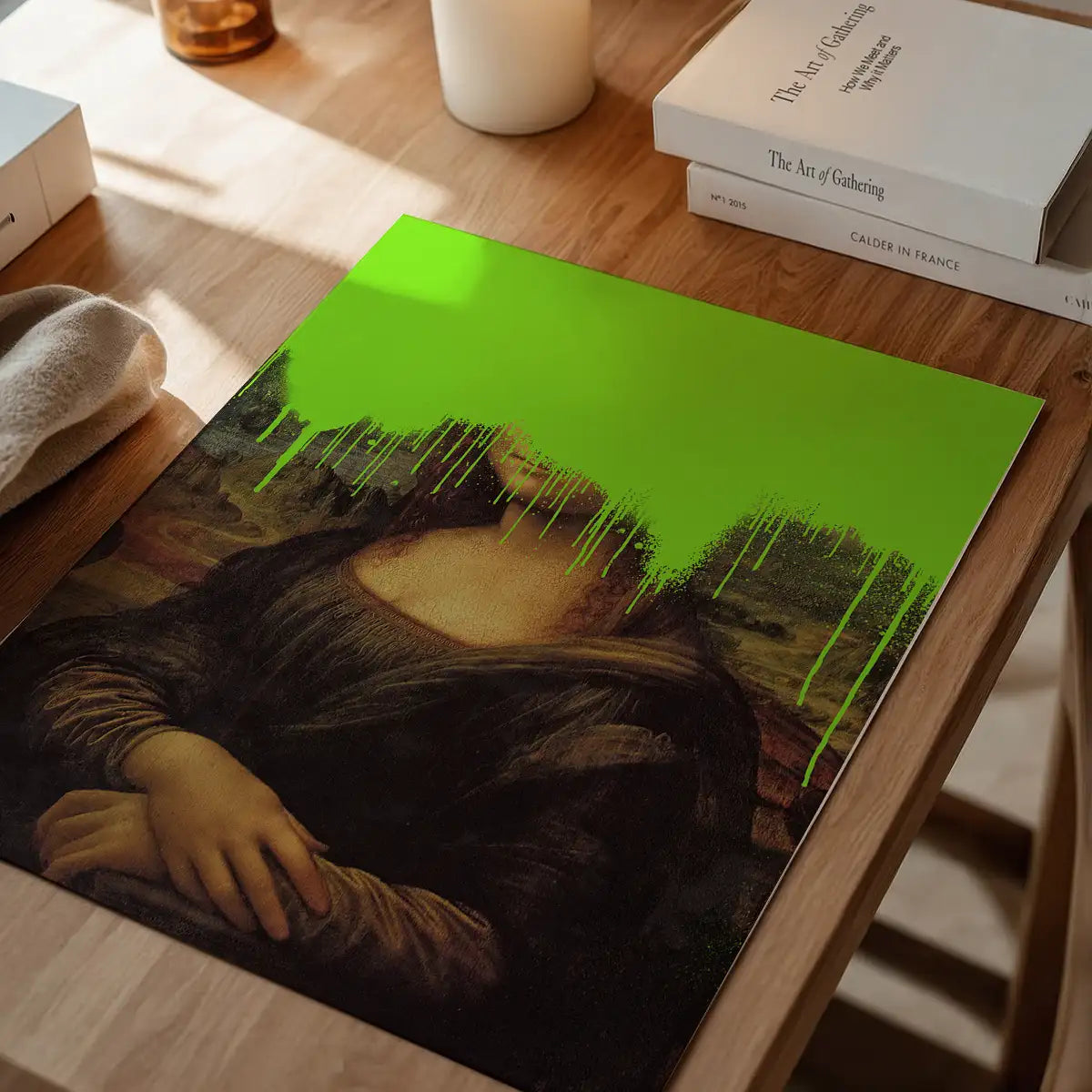 Drippy Mona Lisa Graffiti Print