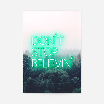 Dont Stop Believing Lyrics Neon Print