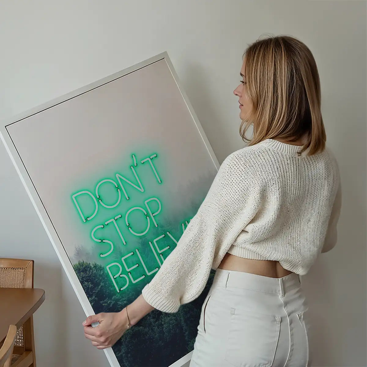 Dont Stop Believing Lyrics Neon Print