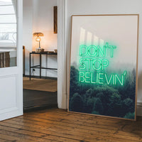 Dont Stop Believing Lyrics Neon Print