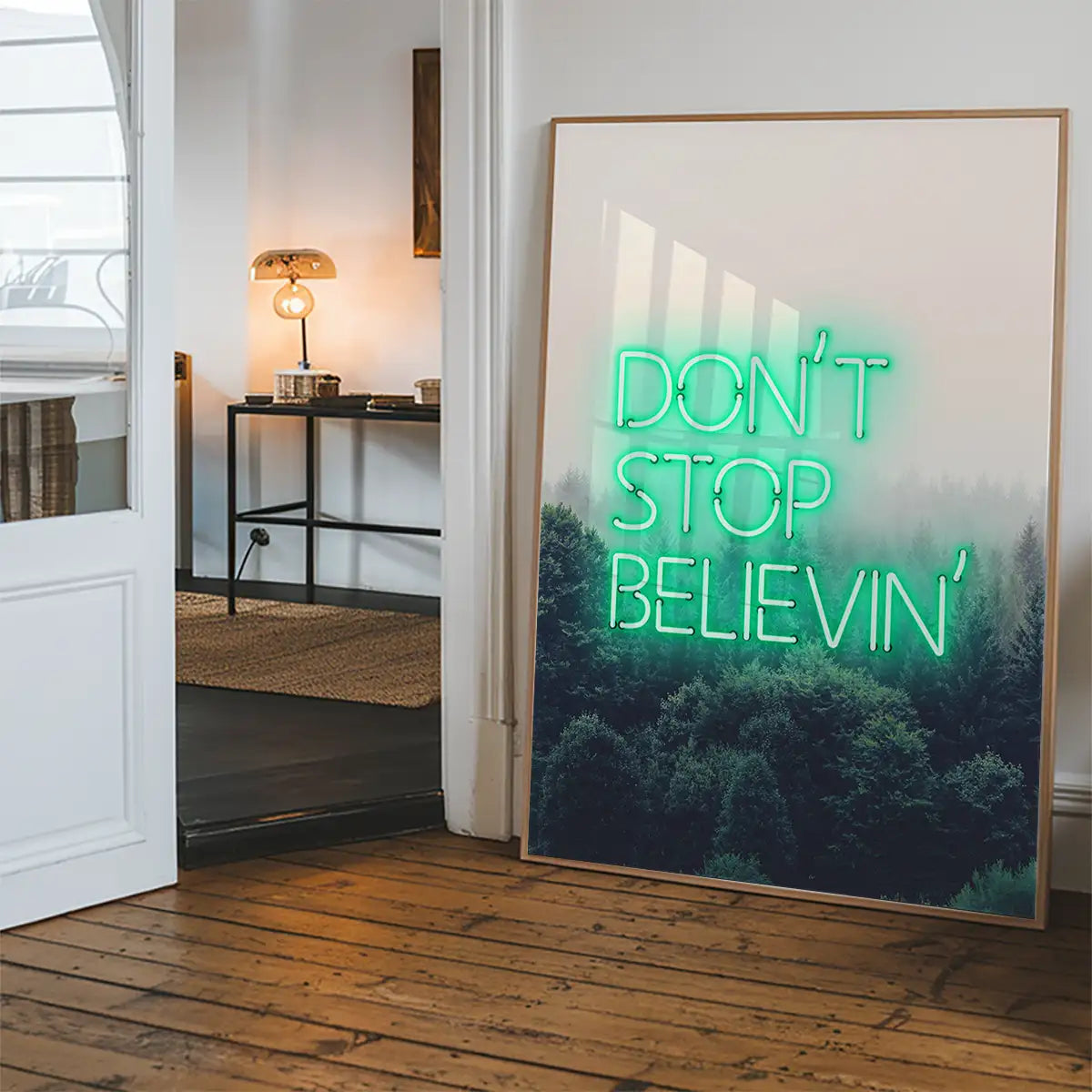 Dont Stop Believing Lyrics Neon Print