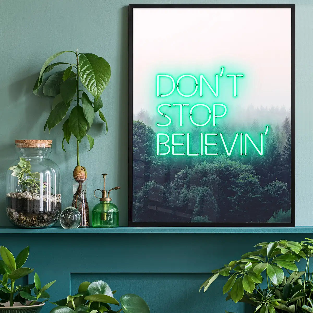 Dont Stop Believing Lyrics Neon Print