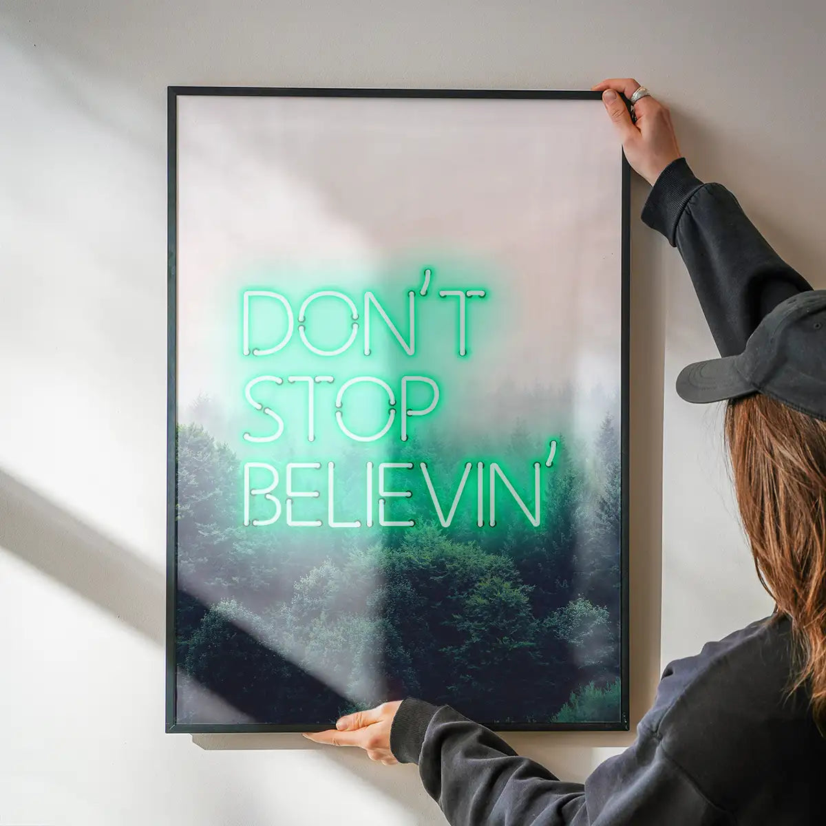 Dont Stop Believing Lyrics Neon Print