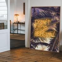 Dont Stop Believing Lyrics Neon Tropical Print