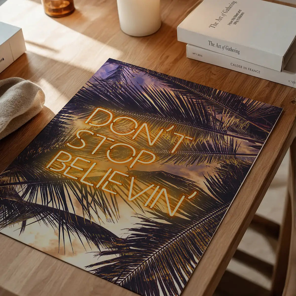 Dont Stop Believing Lyrics Neon Tropical Print