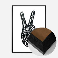 Peace Fingers Typography Print