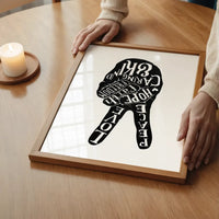 Peace Fingers Typography Print