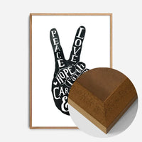Peace Fingers Typography Print