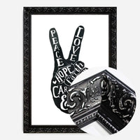 Peace Fingers Typography Print
