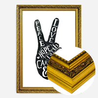 Peace Fingers Typography Print