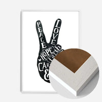 Peace Fingers Typography Print