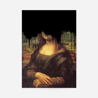 Drippy Mona Lisa Black Graffiti Print
