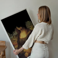 Drippy Mona Lisa Black Graffiti Print