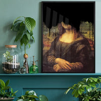Drippy Mona Lisa Black Graffiti Print