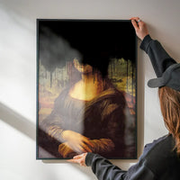 Drippy Mona Lisa Black Graffiti Print