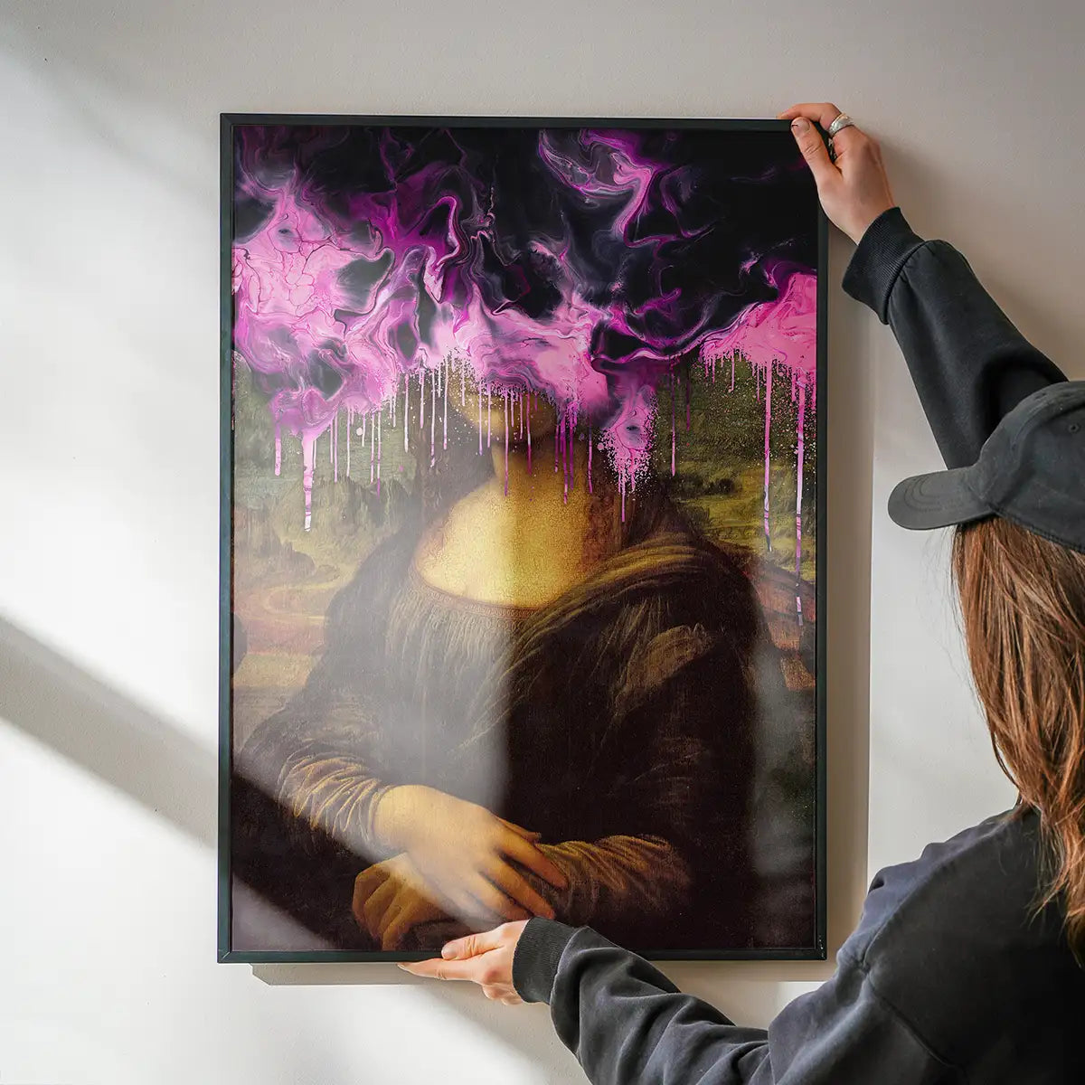 Drippy Mona Lisa Pink Gloop Print
