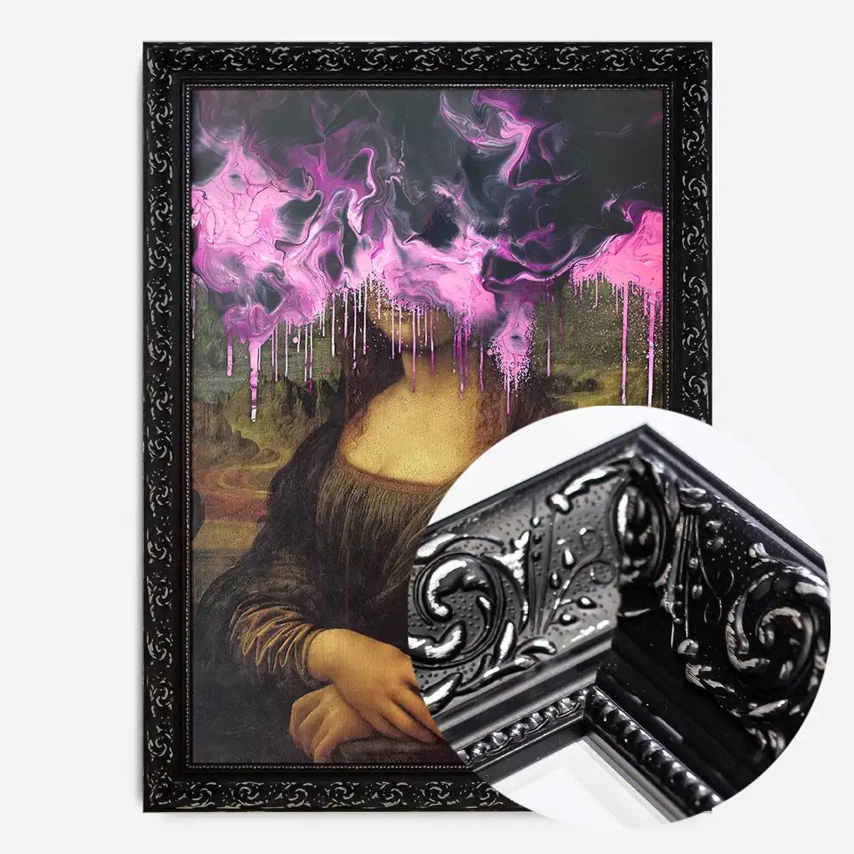 Drippy Mona Lisa Pink Gloop Print
