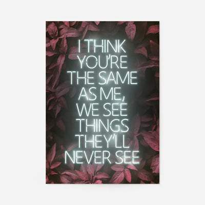 Live Forever Lyrics Print