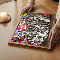 Naughty Cherubs Graffit Art Print