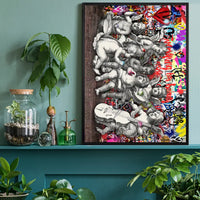 Naughty Cherubs Graffit Art Print