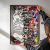 Naughty Cherubs Graffit Art Print
