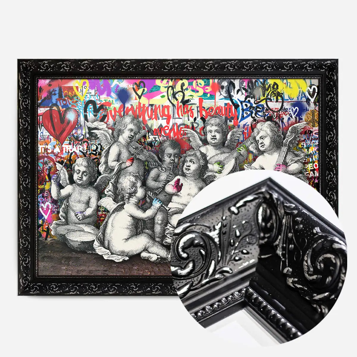 Naughty Cherubs Graffit Art Print