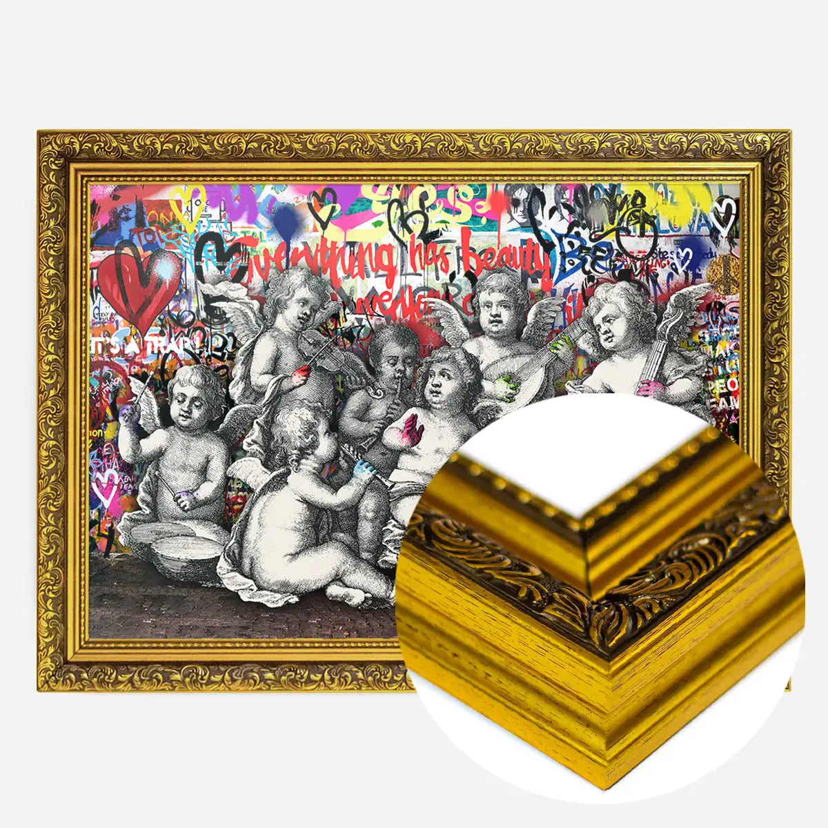 Naughty Cherubs Graffit Art Print